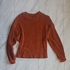 SHEIN Burnt Orange Ribbed Sweater